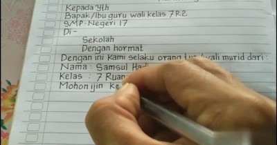 Contoh Surat Izin Sekolah SD, SMP, SMA yang baik dan benar